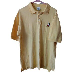 Walt Disney World Polo Shirt Size Large Yellow with Mickey Logo